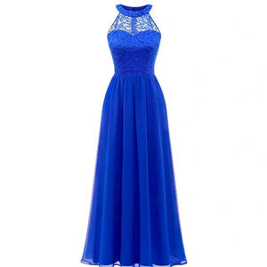 NWOT Women’s Maxi Lace Bodice High Neck Sleeveless Formal Maxi Dress